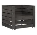 Produktbild: vidaXL Gartenlounge-Set, 2-tlg. Garten-Paletten-Lounge-Set Kiefernholz Grau Imprägniert