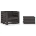 Produktbild: vidaXL 2-teiliges Garten-Lounge-Set, grau imprägniertes Kiefernholz