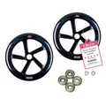 Produktbild: HUDORA Ersatzrollenset 205mm 2 PU Rollen ABEC 5 für BigWheel Scooter Schwarz OVP
