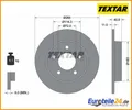 Produktbild: 2 St. Bremsscheibe TEXTAR 92130500 für Mazda 3 3 Stufenheck