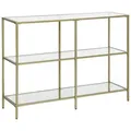 Produktbild: Vasagle Konsolentisch Glas 30 cm x 100 cm x 73 cm Gold