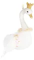 Produktbild: BRUBAKER Schwan Prinzessin mit Glitzer Krone Weihnachtskugel aus Glas - Handbemalt und Mundgeblasen - Christbaumschmuck Lustig - Weihnachtsdeko Figur Anhänger - Deko Baumkugel Weiß