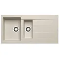 Produktbild: Pyramis Granit Einbauspüle 100x50 cm beige 1.5 Spülbecken Küchenspüle reversibel