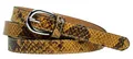 Produktbild: Caspar GU320 eleganter schmaler Damen Taillengürtel mit Schlangenhaut Print, Gürtelgröße:85 [für Körperumfang 84-88 cm], Farbe:curry