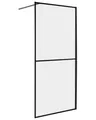 Produktbild: Walk-In Duschwand Klarglas Sicherheitsglas transparent schwarz 90x195 cm Aculeo