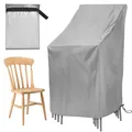 Produktbild: Schutzhülle Stapelstühle - Gartenstuhl Abdeckung, Schutzhülles für Gartenstühle, Schutzhülle Gartenmöbel, Abdeckhauben für Stühle, Abdeckhaube Gartenmöbel für Gartensessel Balkonstühle (85x65x114cm)
