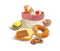 Produktbild: Hape Brotkörbchen – mit Toast, Baguette, Croissant, Keksen & Kuchen, Rollenspiel-Küchenzubehör, Frühstücksset Spielzeug, Holz-Lebensmittel, Lernspielzeug ab 18 Monaten