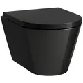 Produktbild: LAUFEN Kartell Wand-Tiefspül-WC H8203330200001 schwarz glänzend, spülrandlos, Form innen rund