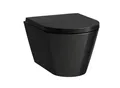 Produktbild: LAUFEN Kartell Wand-Tiefspül-WC H8203330200001 schwarz glänzend, spülrandlos, Form innen rund