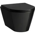 Produktbild: LAUFEN Kartell Wand-WC COMPACT, Tiefspüler, spülrandlos, 490x370x285mm, H8203330200001, Farbe: Schwarz glänzend