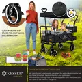 Produktbild: KESSER Bollerwagen Faltbar GTS-9100 mit Dach Handwagen Transportwagen klappbar belastbar bis 150kg mit Hartgummi-Räder & Feststellbremsen Vorne & Hinten Inkl. Schloss, Abdeckung, Wetter & Sichtschutz