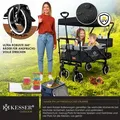 Produktbild: KESSER® Bollerwagen Faltbar GTS-9100 mit Dach Handwagen Transportwagen klappbar belastbar bis 150kg mit Hartgummi-Räder & Feststellbremsen Vorne & Hinten Inkl. Schloss, Abdeckung, Wetter & Sichtschutz