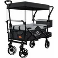 Produktbild: KESSER Bollerwagen GTS-9100 Faltbar mit Dach Belastbar Bis 150 kg Schwarz Grau