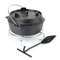 Produktbild: Wiltec Dutch Oven 4l Untersetzer Deckelheber Kochtopf Gusseisen Feuertopf
