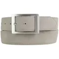 Produktbild: BELTINGER Ledergürtel Herren-Gürtel aus Veloursleder mit Doppel-Schnalle 4 cm - Velour-Leder (1-St) grau|silberfarben 85 cm (Gesamtlänge 100 cm)