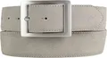 Produktbild: BELTINGER Herren-Gürtel aus Veloursleder mit Doppel-Schnalle 4 cm | Velour-Ledergürtel für Herren 40mm | Wildleder-Gürtel 4cm | Hellgrau 85cm