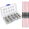 Produktbild: Gebildet 150Stück 5×20mm Glassicherung mit 5pcs Inline-Schraub-Typ AGC-Sicherungshalter, Fast-Schlag Glassicherung Glasrohr Assortierte Kit (Amp 0.5A 1A 2A 3A 4A 5A 8A 10A 15A 20A)