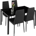 Produktbild: Tectake Esszimmergruppe Berlin 5 Teilig Esstisch Mit 4 Stühlen  120 x 70 x 75 cm Schwarz