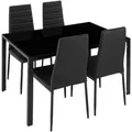 Produktbild: tectake Esszimmergruppe, Schwarz, Metall, Rechteckig, 70x75x120 cm, Esszimmer, Bänke, Tisch- & Eckbankgruppen