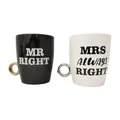 Produktbild: Out of the blue Mr. Right und Mrs. always Right Kaffeebecher mit Ring - Tasse Kaffeetasse