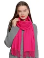 Produktbild: DonDon Schal Damen Winter Wollschal Winterschal warm weich 185 x 65 cm pink