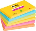 Produktbild: Post It POST-IT Haftnotizen Super Sticky Notes Carnival 655-6SS-CARN, 127 x 76 mm, wiederablösbar, cellophanfrei verpackt, farbig, 6 x 90 Blatt 163527