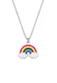 Produktbild: Elli Halskette Kinder Regenbogen Wolke Anhänger mit Emaille Bunt in 925 Sterling Silber