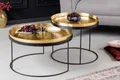 Produktbild: riess-ambiente Couchtisch ELEMENTS Ø60cm gold / schwarz (Set, 2-St), Wohnzimmer · Metall · rund · abnehmbare Platte · Hammerschlag Design