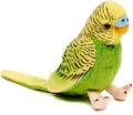 Produktbild: Uni-Toys - Wellensittich (grün) mit zwitschernder Stimme - 12 cm (Höhe) - Plüsch-Vogel - Plüschtier, Kuscheltier