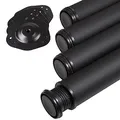 Produktbild: SOTECH 4 Stück Tischbeine Höhe 870 mm Ø 76/80 mm Stahl mit schwarzer Oberfläche belastbar bis 300 kg (75 kg pro Stück), Möbelbeine mit 32 mm Höhenverstellung Tischfüße