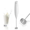 Produktbild: VINATO Milchaufschäumer Stab, Kaffeefrother, für Schnelles Aufschäumen von Milch & Milchshakes, Batteriebetriebener Milk Frother für Kaffee, Latte, Cappuccino, Heiß & Kalte Schokolade, Weiß