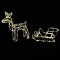 Produktbild: 3D LED Lichtschlauch Silhouette Rentier Schlitten Timer aussen XA10977 xmas