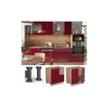 Produktbild: Vicco Unterschrank Küchenschrank Küchenmöbel Fame-Line Eiche Rot Bordeaux modern 80 cm Küche Einbauküche Drehtür Einlegeboden Blende Küchenzeile Hochglanz