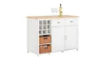 Produktbild: SoBuy Buffet KNL05 Kücheninsel mit 2 Rattankörben Küchenschrank Kommode Sideboard Weiß