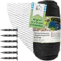 Produktbild: TTL GARDEN Teichnetz 2x3m schwarz 30g/m² Vogelschutznetz HDPE engmaschig reißfest mit Bodenanker