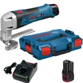 Produktbild: Bosch Akku-Blechschere 12V + 2 x Akku GBA 12V 2.0Ah Koffer GSC 12V-13 0601926108
