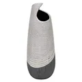 Produktbild: edle Moderne Deko Designer Keramik Vase wellenförmig in Silber-grau. Maße L/B/H: 12 x 12 x 32 cm.