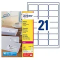 Produktbild: 2.100 AVERY Zweckform Adressetiketten L7160-100 weiß 63,5 x 38,1 mm