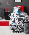 Produktbild: JACK Renforcé Kinder Bettwäsche 2 tlg. 135x200cm Rennwagen Auto Racetrack Rennstrecke Bunt