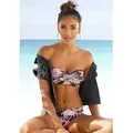 Produktbild: Bügel-Bandeau-Bikini BUFFALO, Damen, Gr. 34, Cup E, bunt (braun, apricot), Recycling-Polyamid, bedruckt, floral, gepunktet, Bikini-Sets, im Mustermix