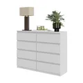 Produktbild: FURNICA - GABRIEL - Kommode / Sideboard mit 8 Schubladen - Weiß Matt H92cm B120cm T33cm
