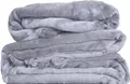 Produktbild: Winter Bettwäsche Teddy Fleece Flausch Plüsch Nicky 135x200+80x80cm hellgrau, uni/einfarbig