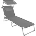 Produktbild: tectake Gartenliege, Grau, Kunststoff, 68x65x190 cm, Gartenmöbel, Gartenliegen