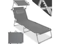 Produktbild: tectake® Sonnenliege, klappbar, 4-fach verstellbare Rückenlehne mit Kopfpolster, 190 x 68 x 65 cm