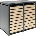 Produktbild: Westmann Mülltonnenbox 2-fach 240 Liter Holzoptik