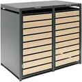Produktbild: Westmann - Metall Mülltonnenbox, Mülltonnenverkleidung Für 2 Mülltonnen, 240 L, Anthrazit, 132 X 80 X 116 Cm (b X T X H)