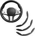 Produktbild: EINESIN Auto Lenkradabdeckung, Universal Segmented Lenkradschutz Kohlefaser Lenkrad Abdeckung, 3er Set Anti Rutsch Lenkradabdeckung Lenkradschoner (99% Fahrzeuge)