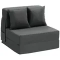 Produktbild: VEVOR 3 in 1 Klappsofa faltbares Schlafsofa mit 2 Kissen & waschbarem Bezug, umwandelbarer Schlafsessel aus 25D Memory Foam, Bettcouch für Wohnzimmer Schlafzimmer, Dunkelgrau (Einzelbett)