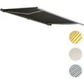 Produktbild: Elektrische Kassettenmarkise HWC-H27, Markise Vollkassette 6x3m ~ Polyester anthrazit, Rahmen weiß