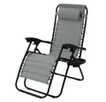 Produktbild: ML-DESIGN Gartenliege Sonnenliege klappbar mit verstellbarem Kopfpolster & Rückenlehne, 1 St., Liegestuhl Grau wetterfest mit Schnürsystem Zero Gravity